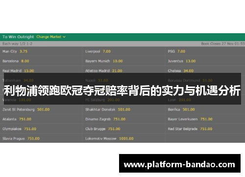 利物浦领跑欧冠夺冠赔率背后的实力与机遇分析