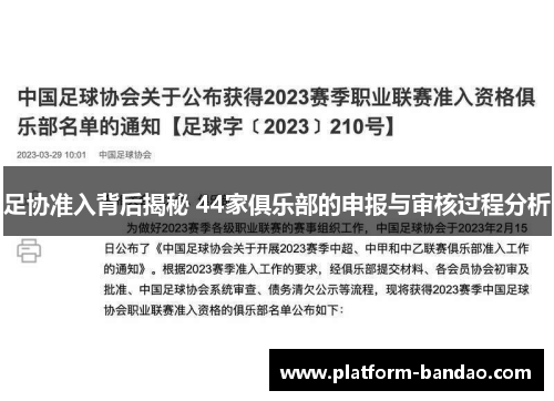足协准入背后揭秘 44家俱乐部的申报与审核过程分析